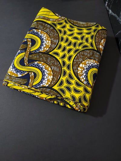 Yellow and Brown African Ankara Fabric