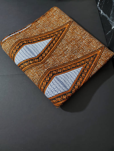 Brown and Gray Ankara Fabric, ACS0382