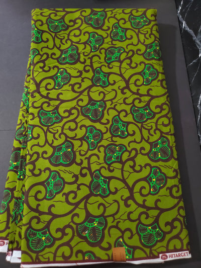 Olive and Green African Ankara Fabric
