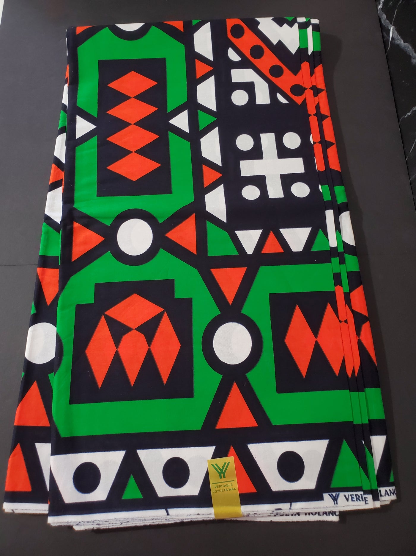 Green and Orange Samakaka African Ankara Fabric