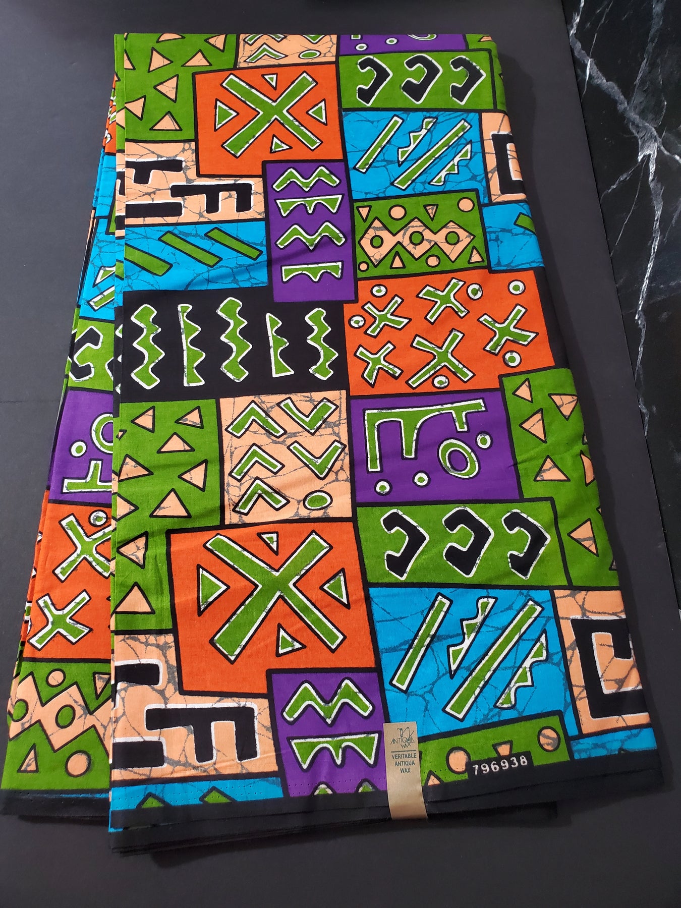 Green and Orange Tribal African Ankara Fabric – Afrique Clothing store