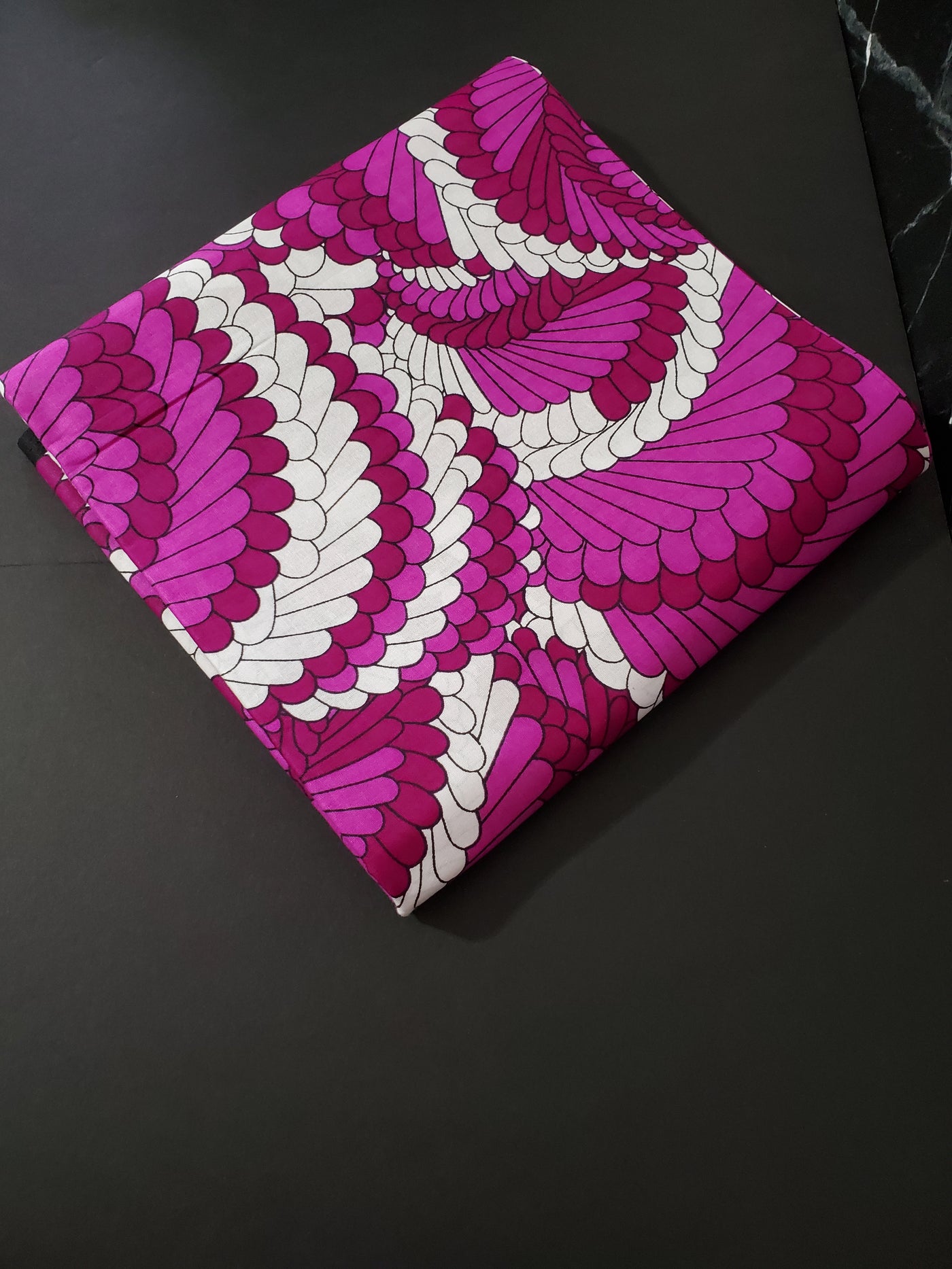Magenta and White African Ankara Fabric