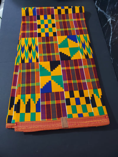 Yellow Kente African Ankara Fabric