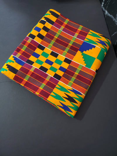 Yellow Kente African Ankara Fabric