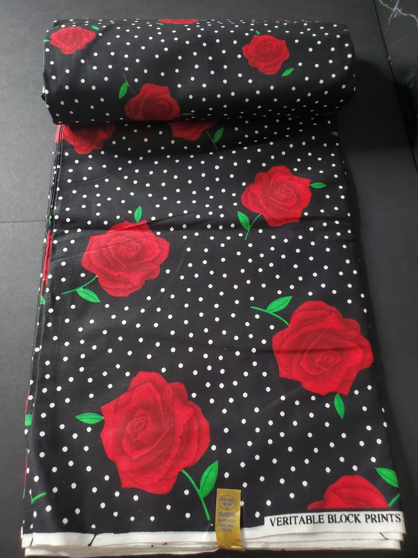 Black, Red and White African Ankara Fabric