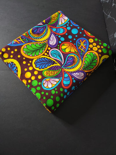 Luxury Brown Multicolor African Ankara Print Fabric