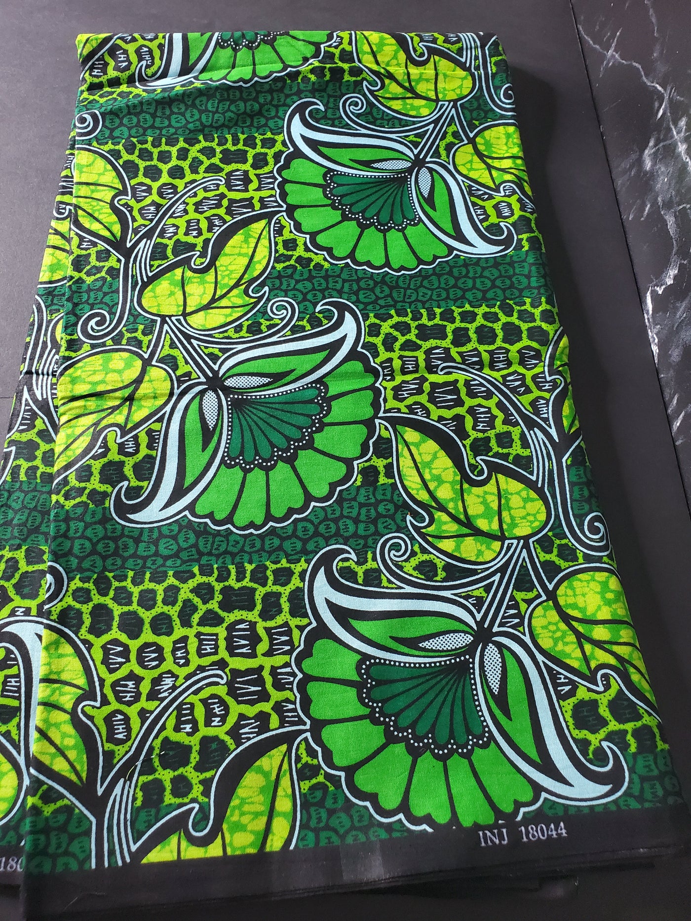 Green and Black African Ankara Fabric