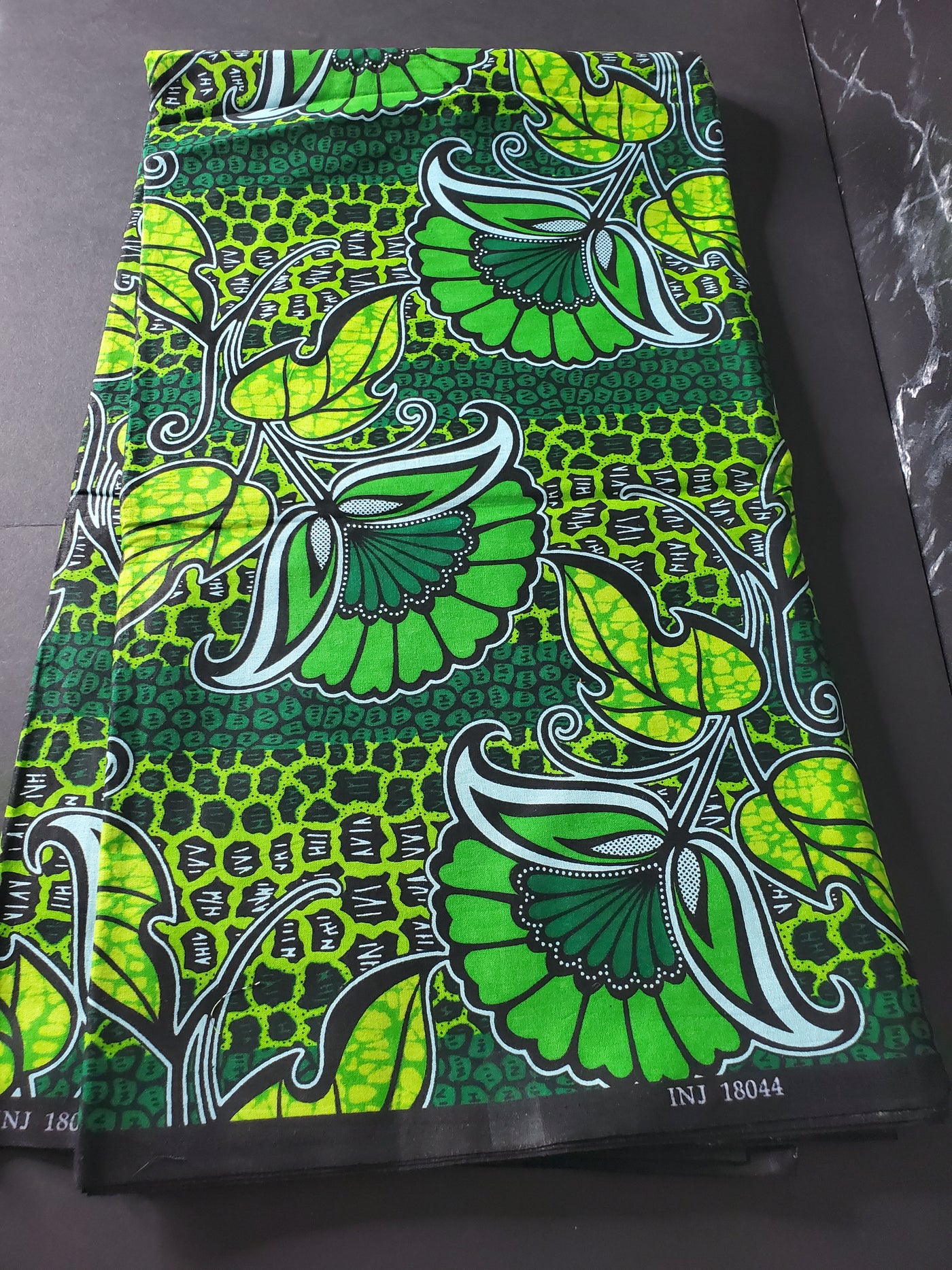 Green and Black African Ankara Fabric