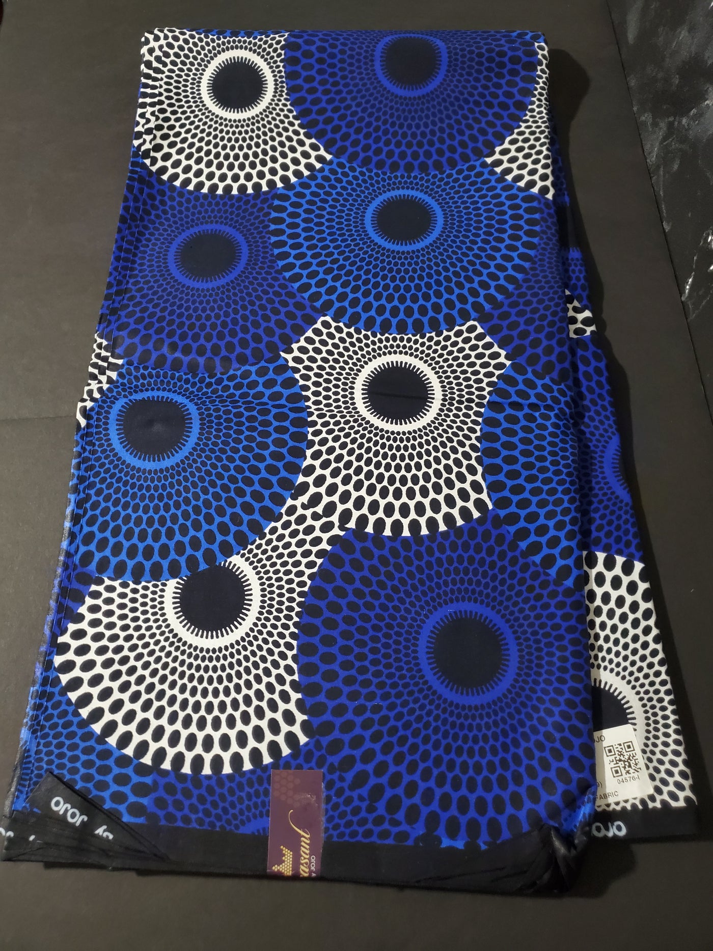 Blue and Black and African Ankara Print Fabric