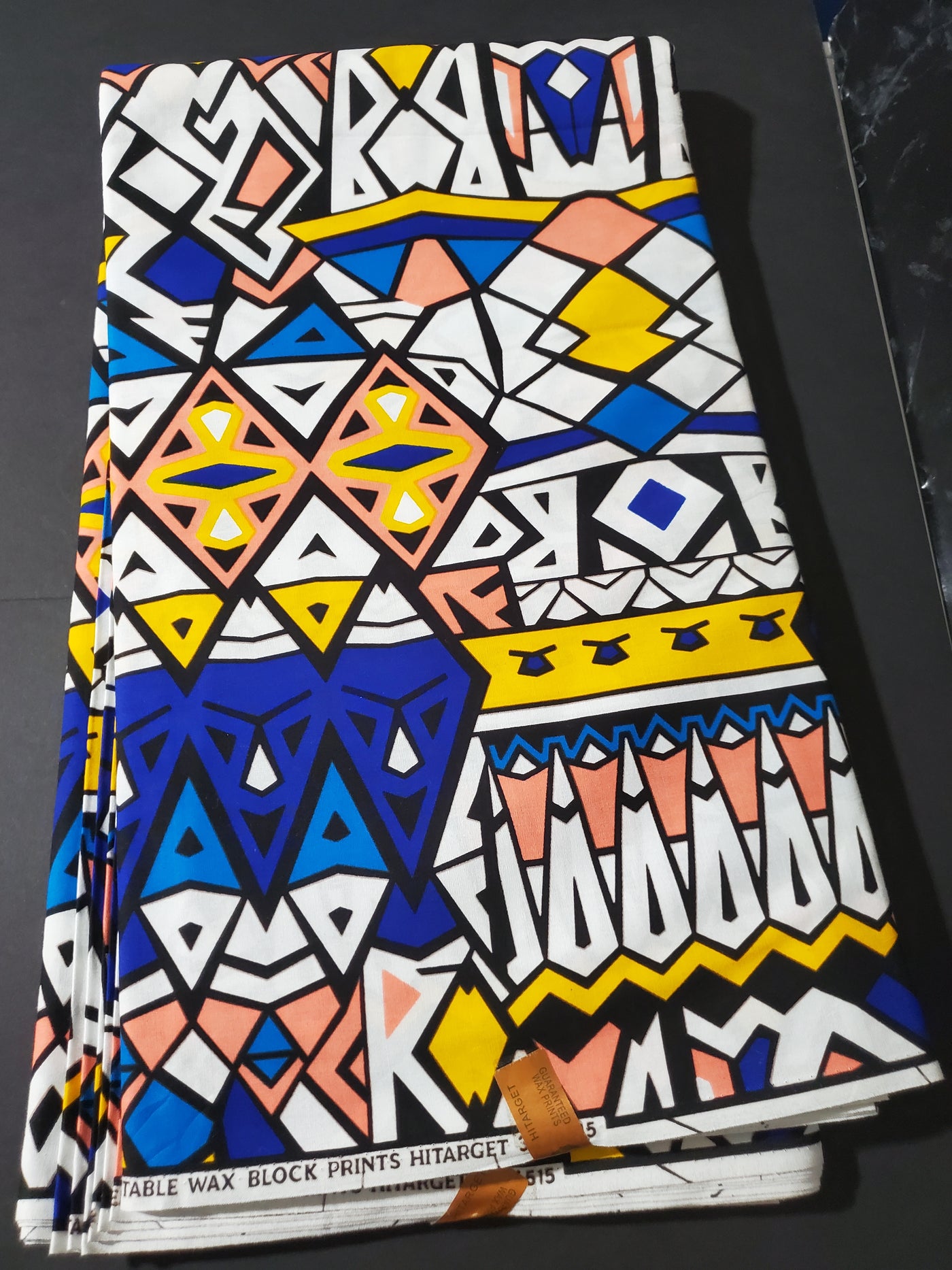 White and Blue TribalAfrican Ankara Print Fabric