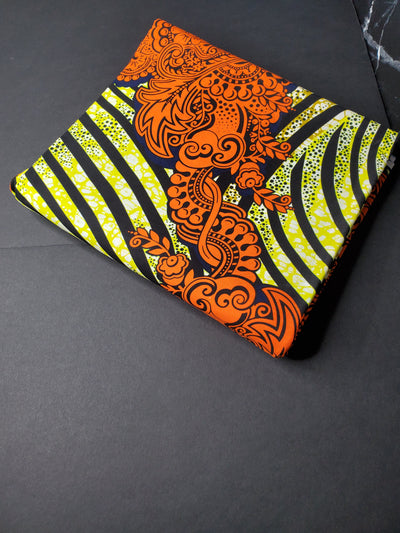 Yellow and Orange Multicolor African Ankara Fabric