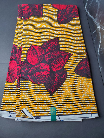 Yellow and Red African Ankara Fabric