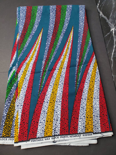Teal and Blue African Ankara Fabric