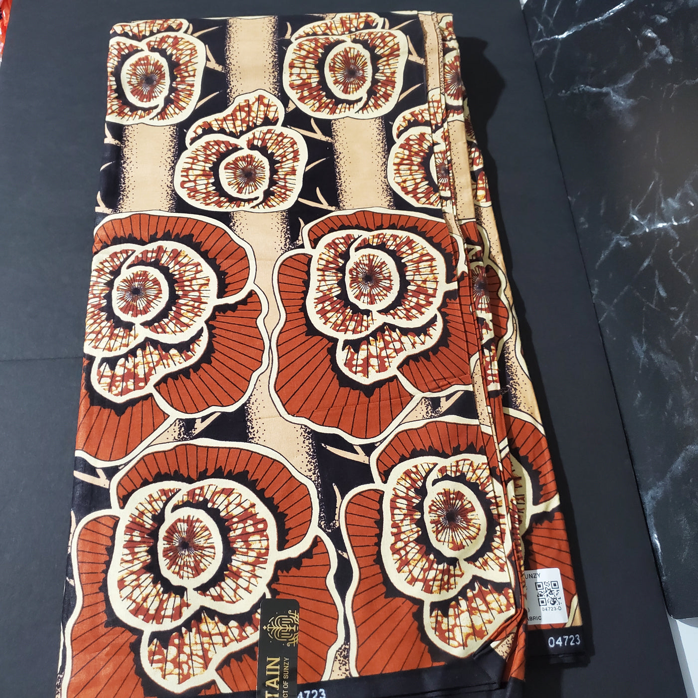Brown and Beige African Ankara Fabric