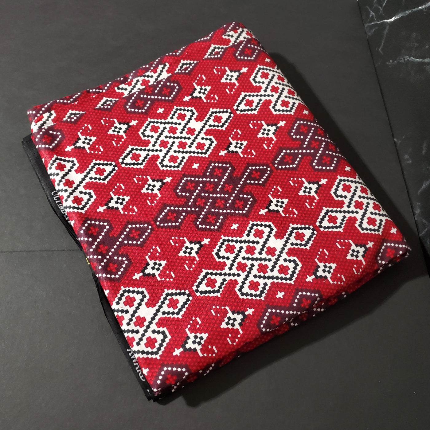 Red, White and Black African Ankara Fabric