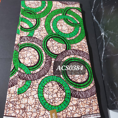 Green and White Ankara Fabric, ACS0384