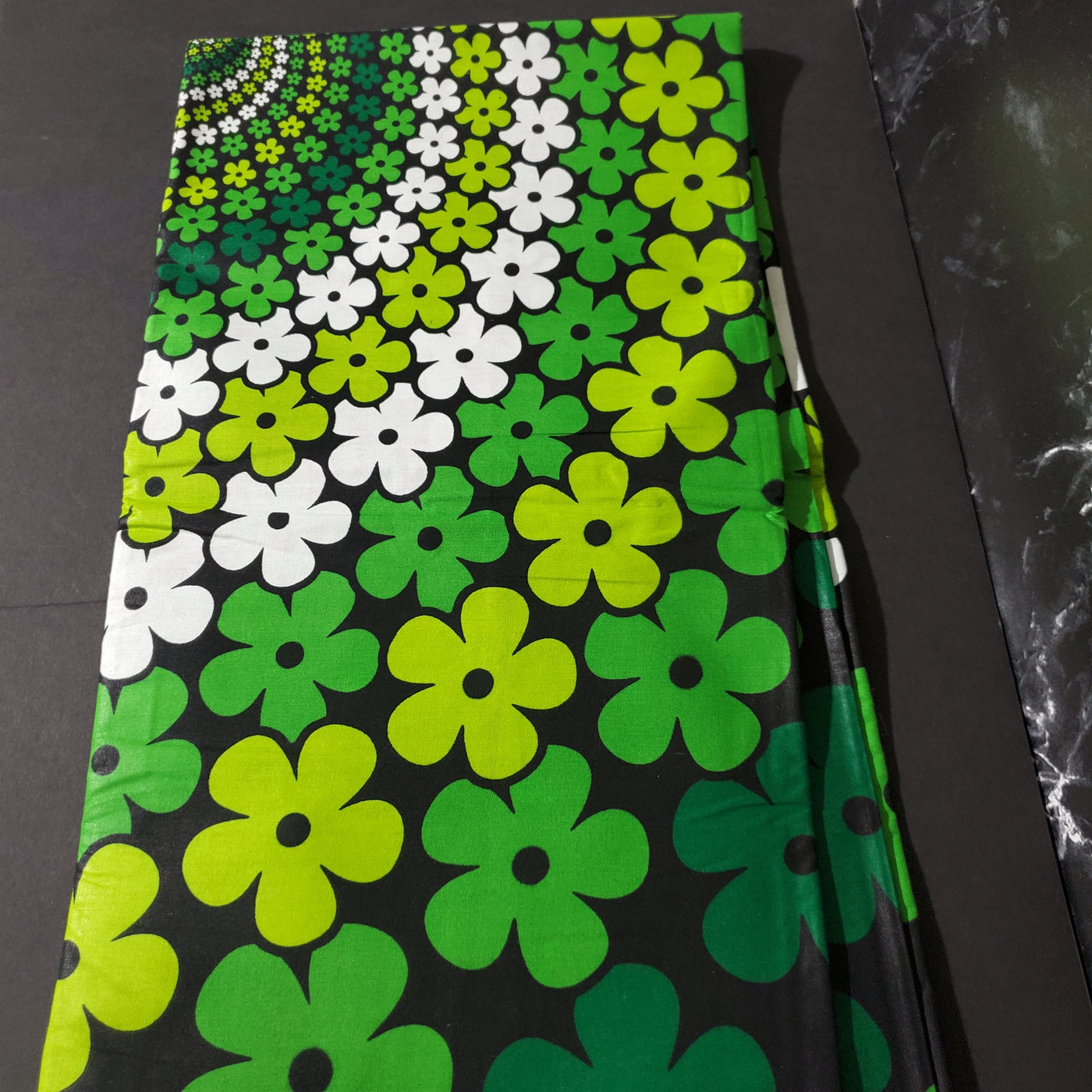 Black, Green and White African Ankara Fabric