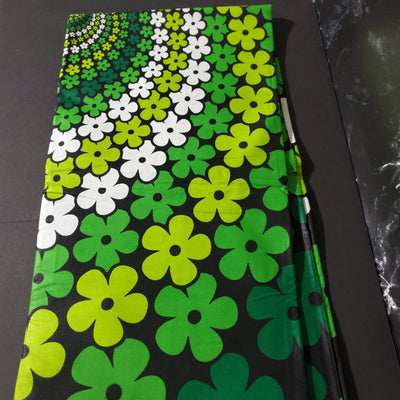 Black, Green and White African Ankara Fabric