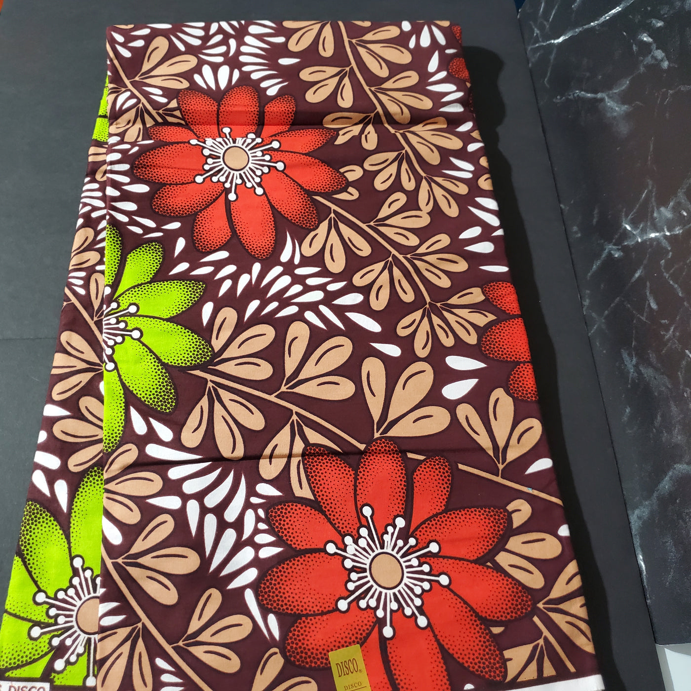 Brown and Red African Ankara Fabric