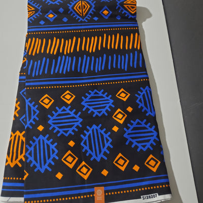 Black and Blue African Ankara Fabric