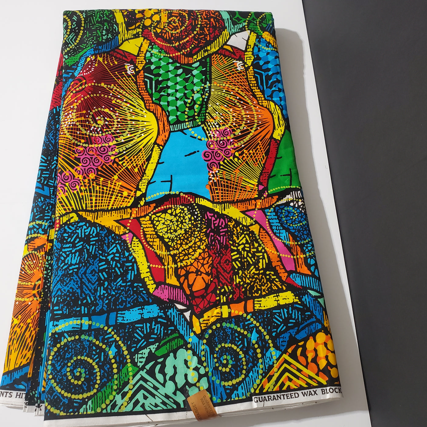 Green and Orange Ankara Print Fabric, ACS2206