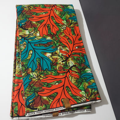 Green and Orange Ankara Fabric, ACS0103