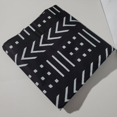 Black and White Monochrome African Ankara Fabric