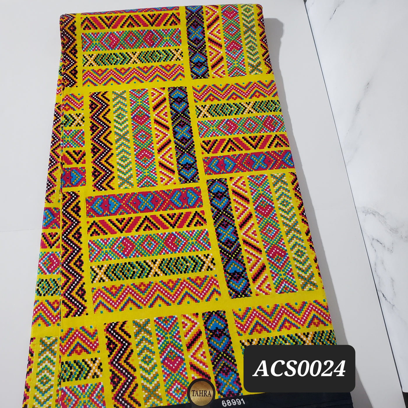 Yellow and Pink Ankara Fabric, ACS0024