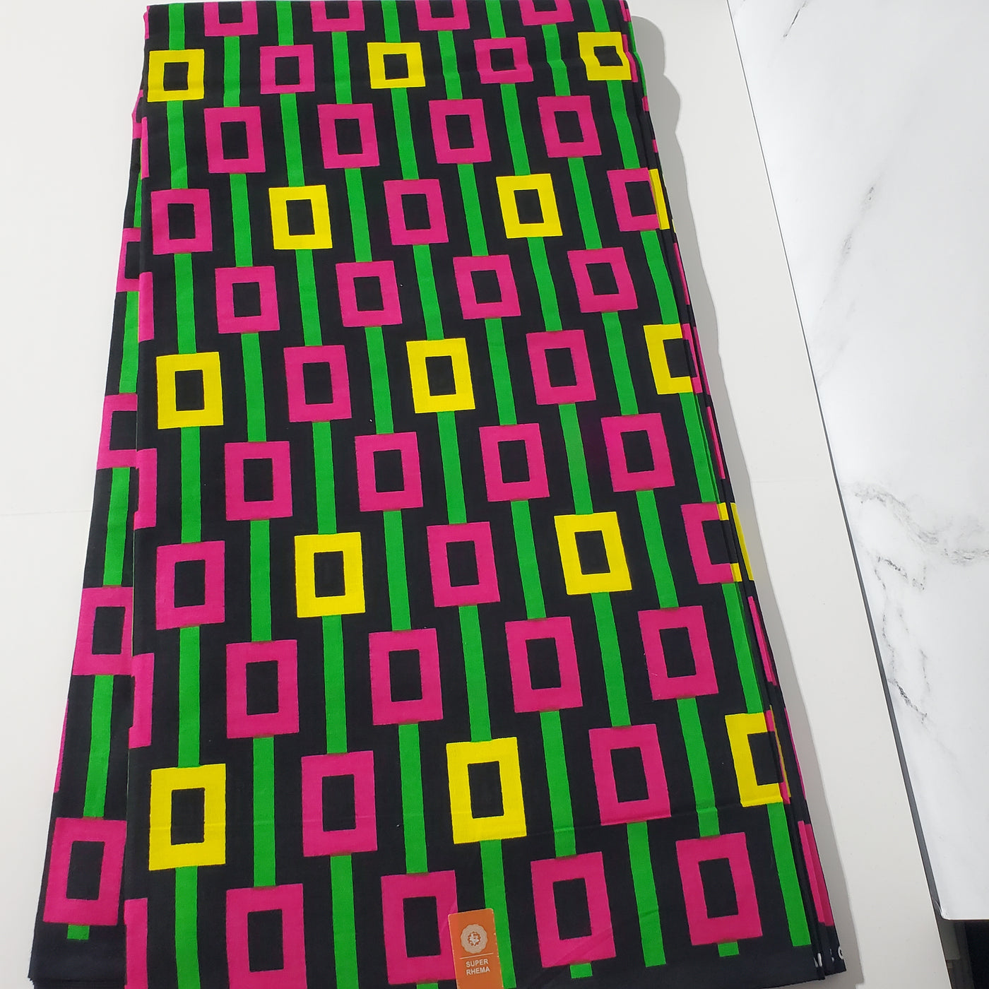 Black and Pink African Ankara Fabric