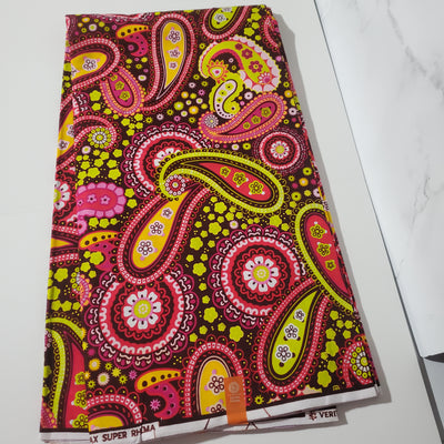 Pink Multicolor African Ankara Fabric