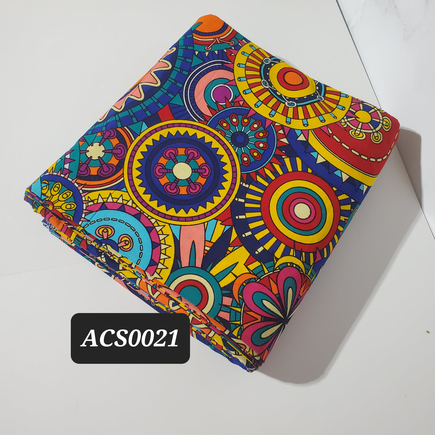 Blue and Yellow Ankara Fabric ACS00021