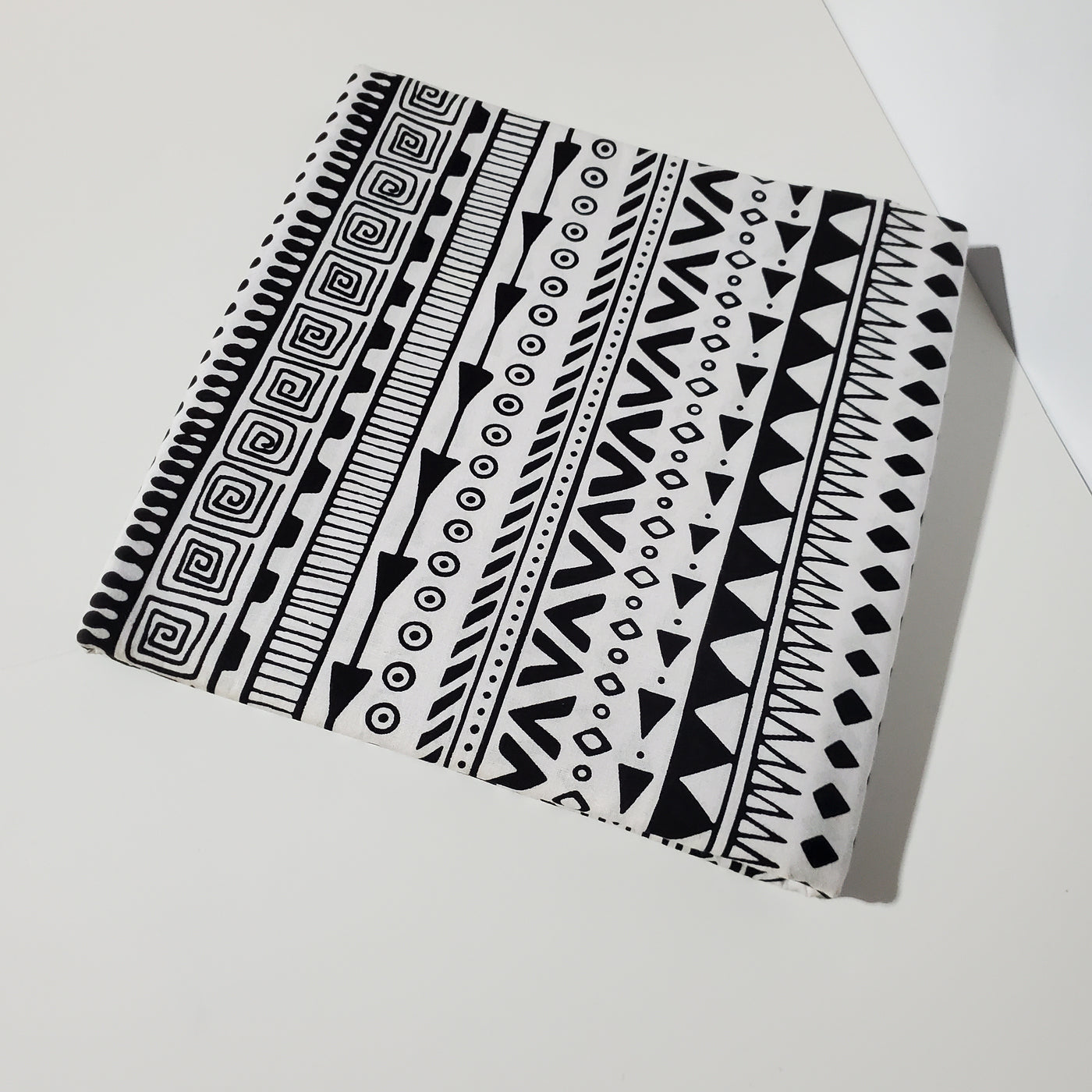 White and Black Tribal African Ankara Fabric