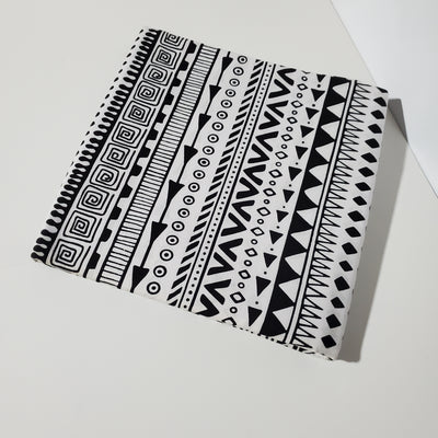 White and Black Tribal African Ankara Fabric