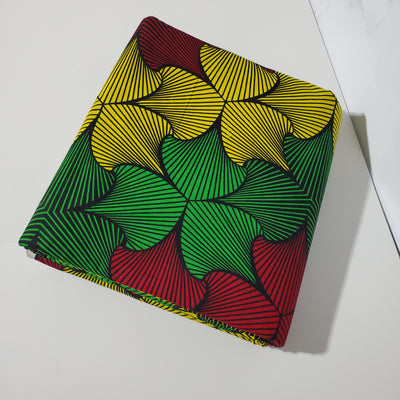 Green, Red and Yellow African Ankara Fabric