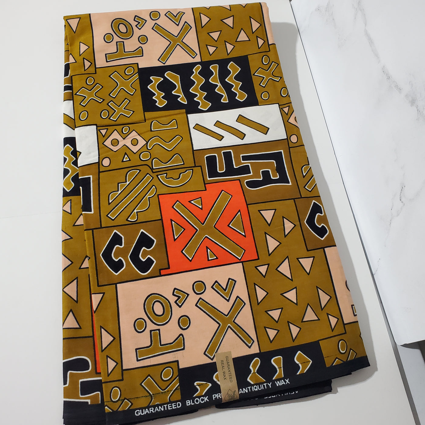 Gold Tribal African Ankara Fabric