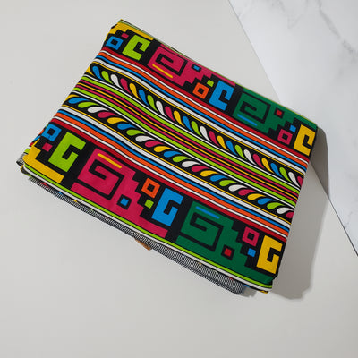 Multicolor Geomtric African Ankara Print Fabric