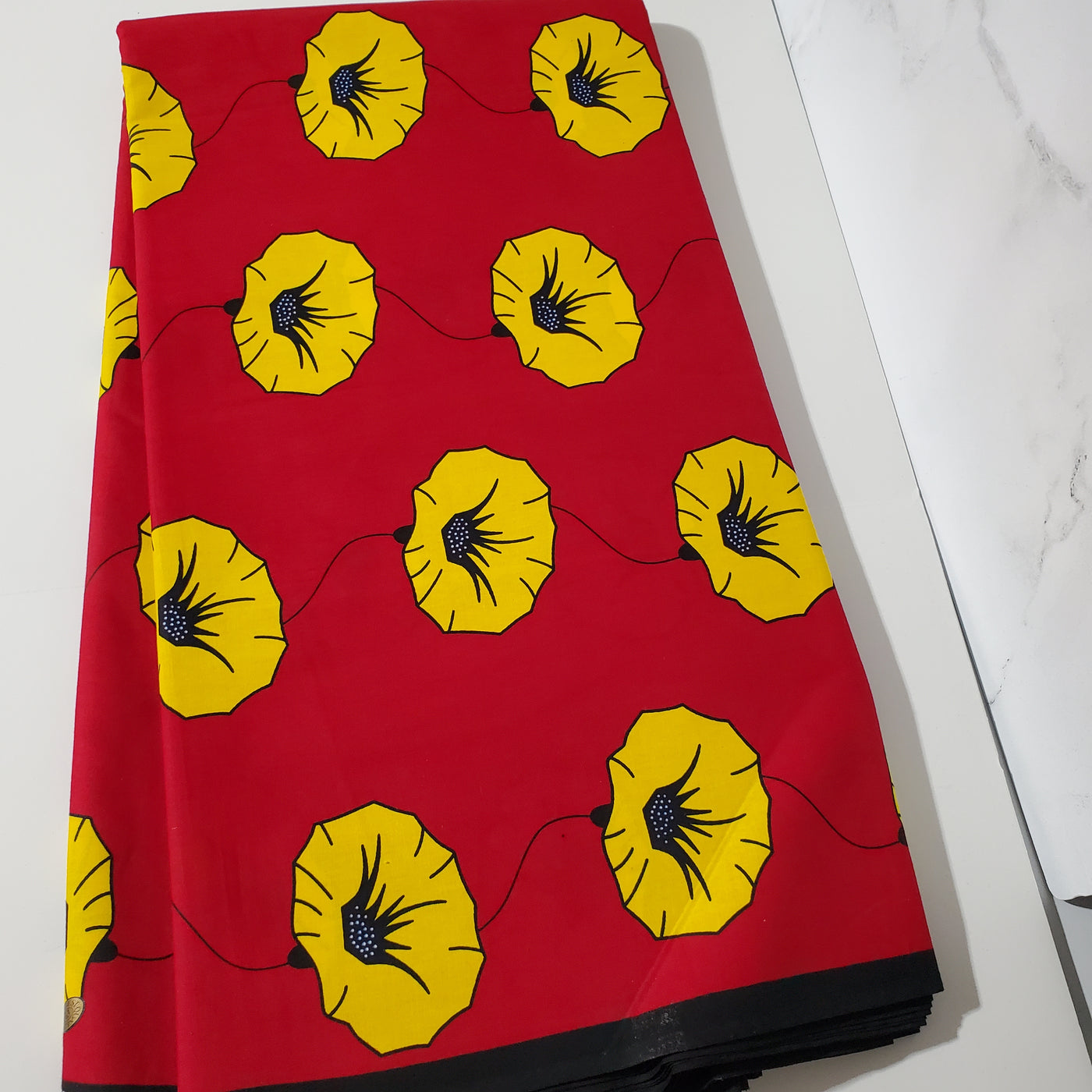 Red and Yellow Ankara Fabric, ACS0046