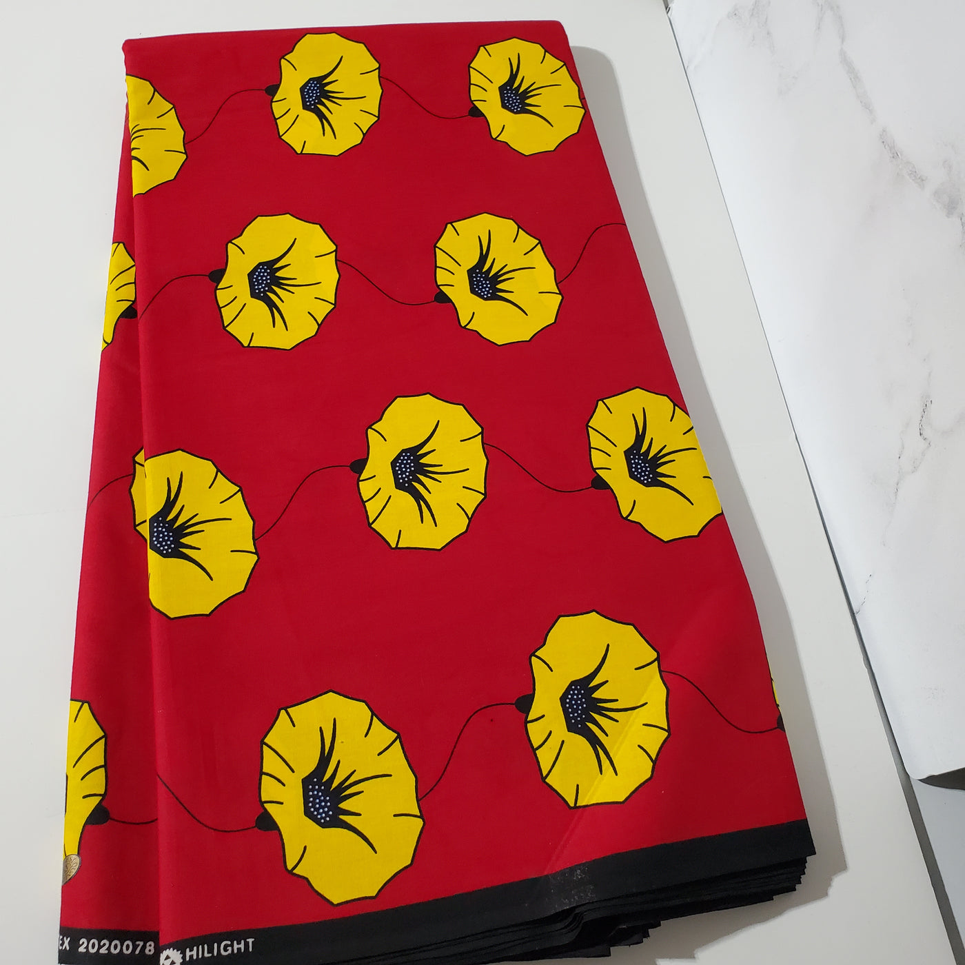 Red and Yellow African Ankara Fabric