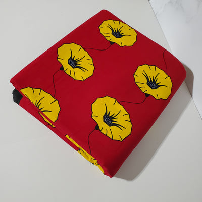 Red and Yellow African Ankara Fabric
