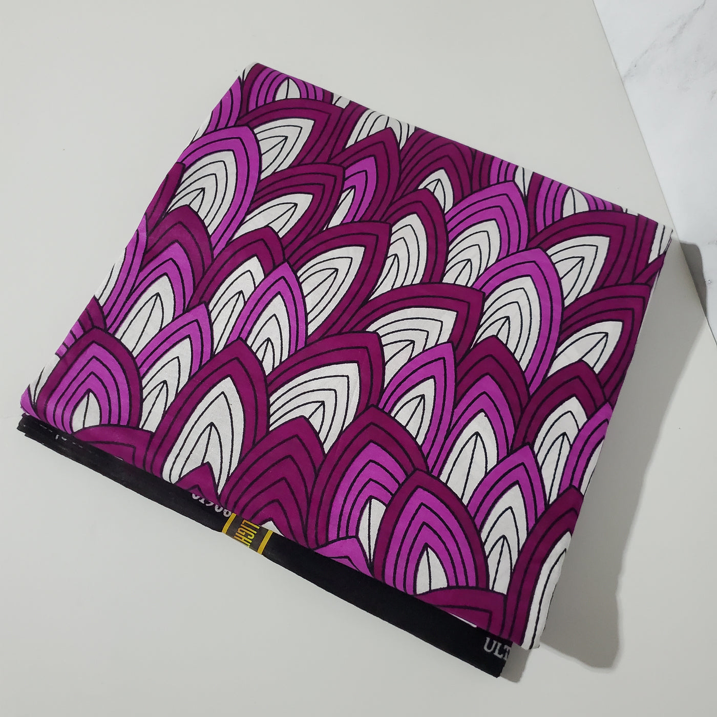 Purple and White African Ankara Fabric