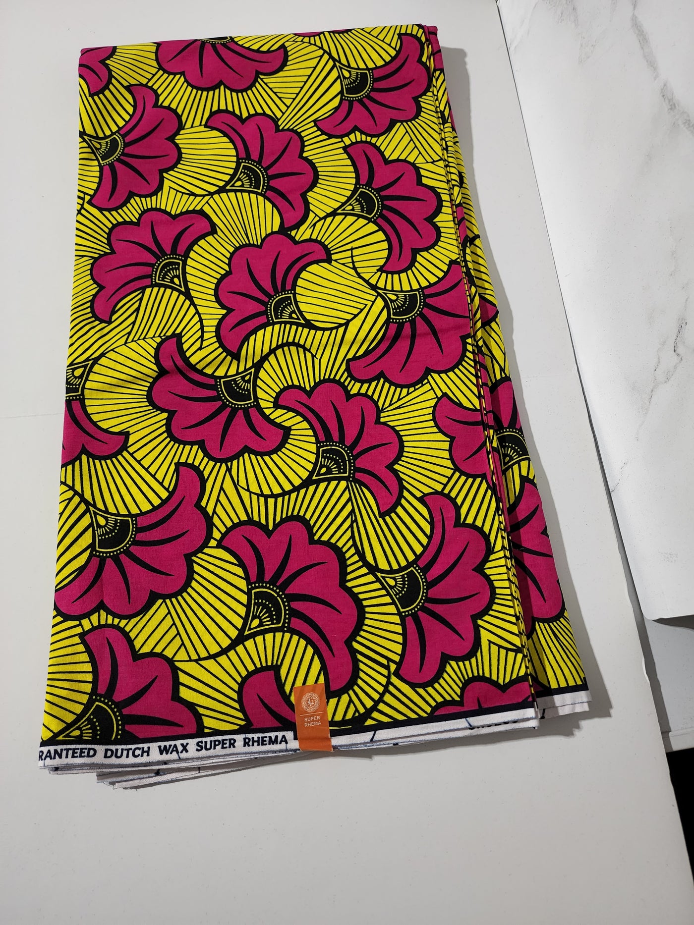 Yellow and Pink African Ankara Fabric