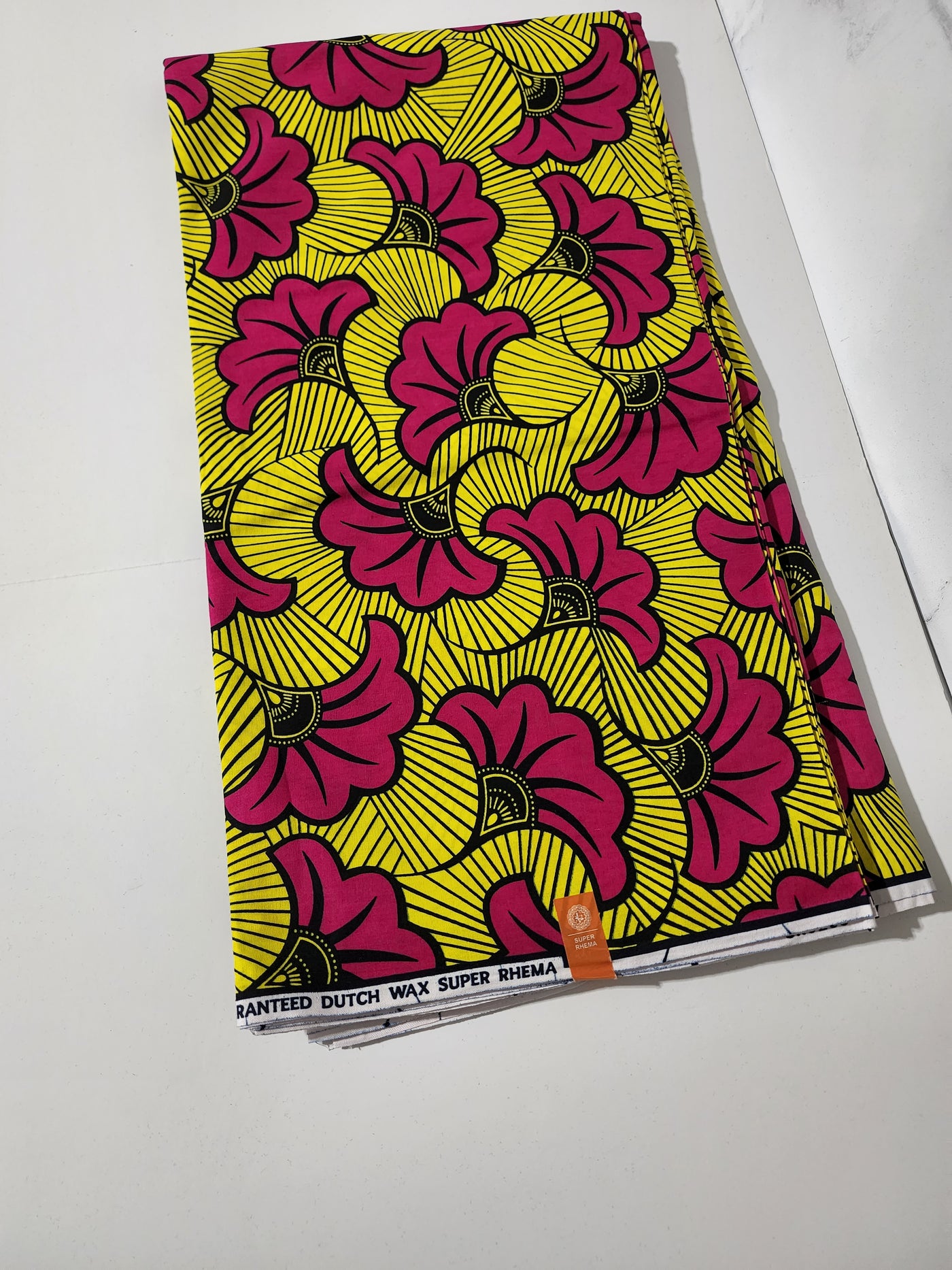 Yellow and Pink African Ankara Fabric