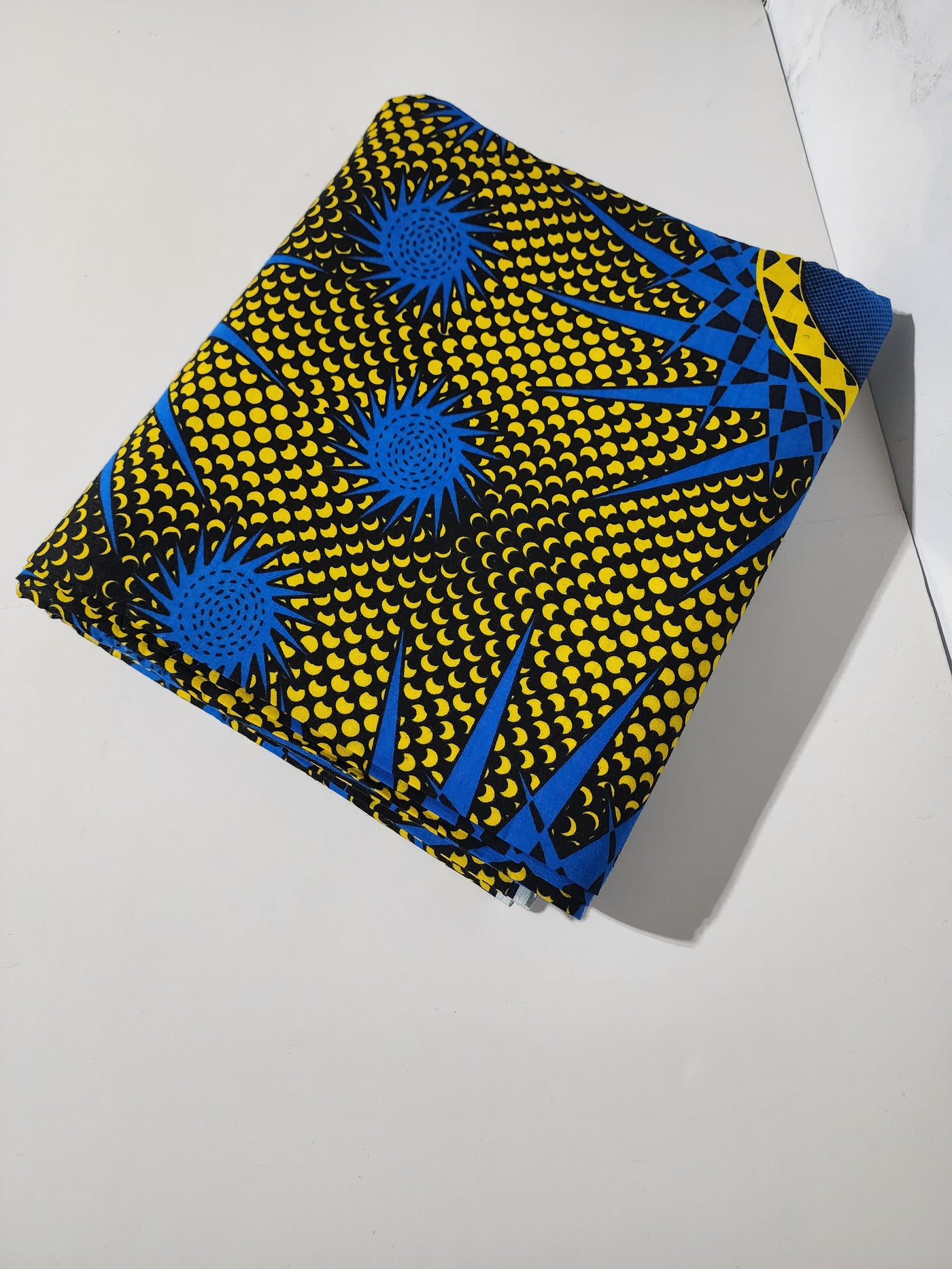 Yellow and Blue Ankara Fabric, ACS0427
