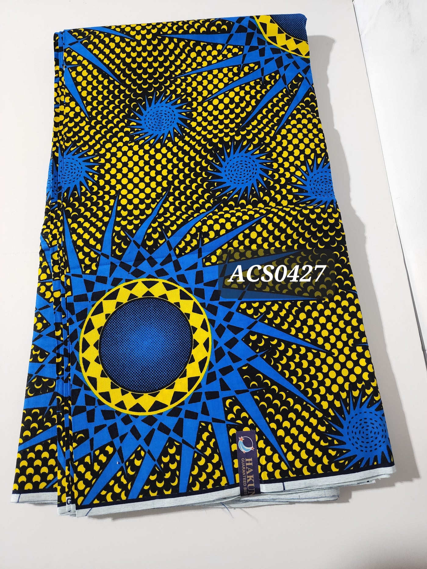 Yellow and Blue Ankara Fabric, ACS0427