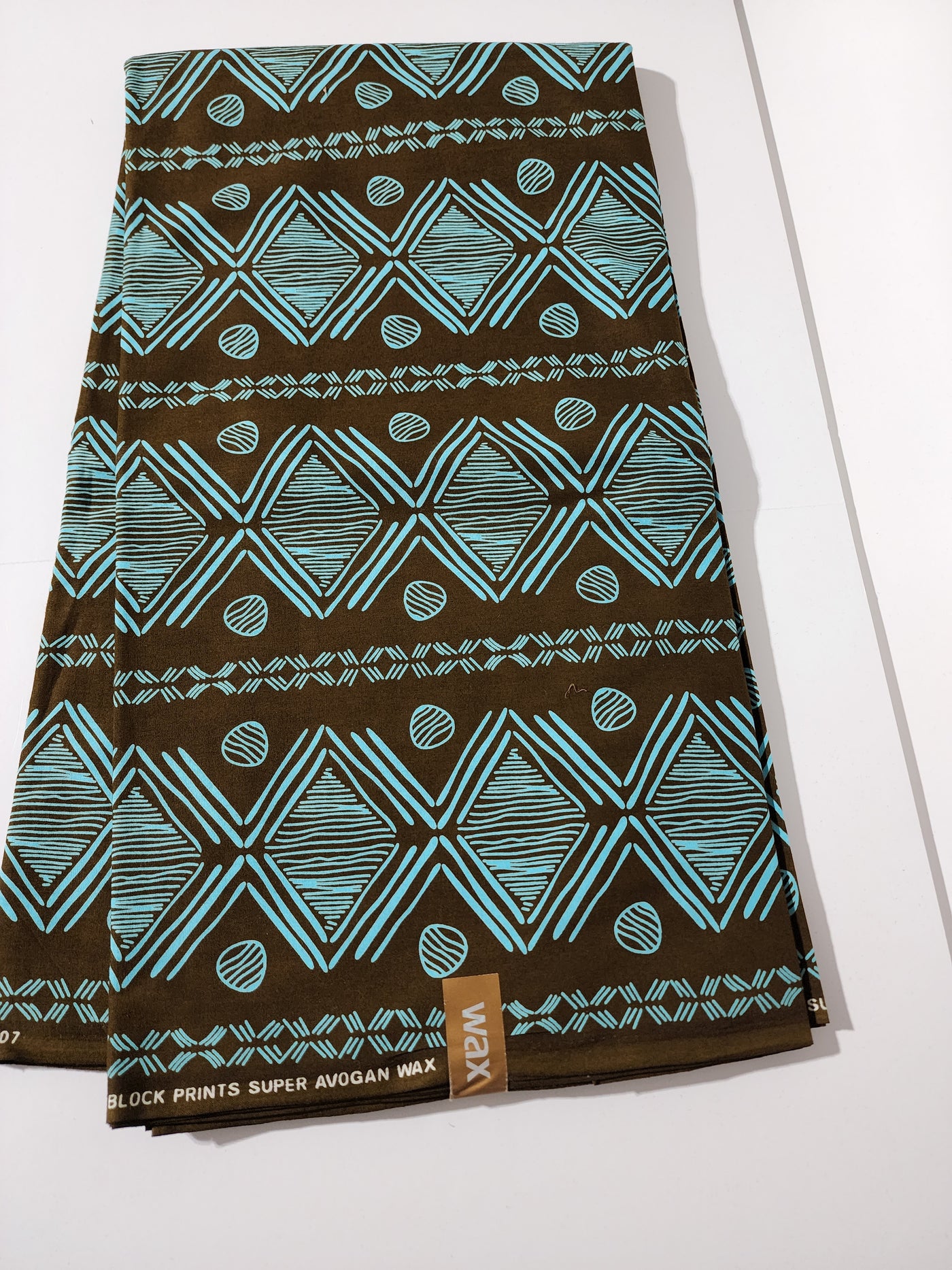 Teal and Olive Tribal Ankara Fabric, ACS0062