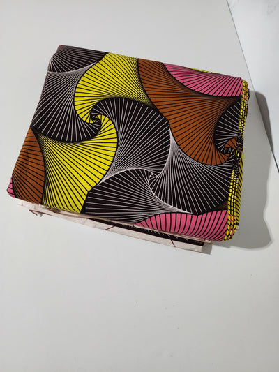 Brown And Pink African Ankara Print Fabric