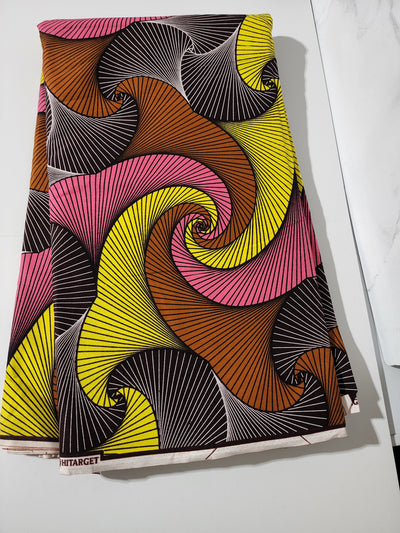 Brown And Pink African Ankara Print Fabric