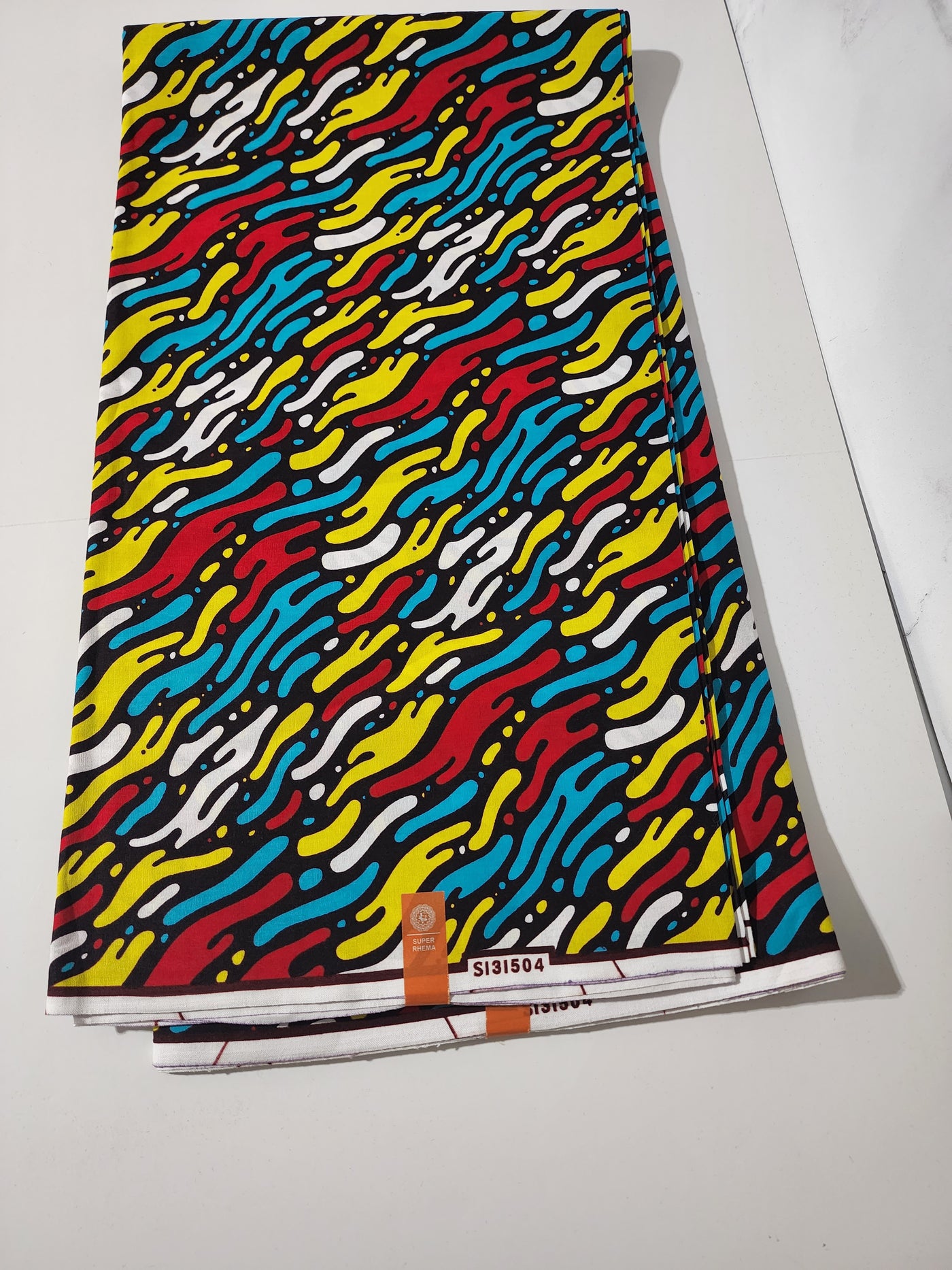 Blue and Red Ankara Print Fabric, ACS0006