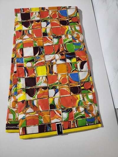 Orange Ankara Print Fabric, ACS0030