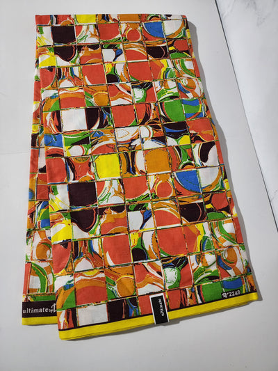 Orange Ankara Print Fabric, ACS0030